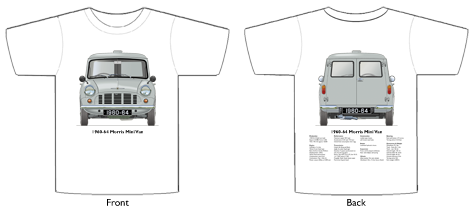 Morris Mini van 1960-64 T-shirt Front & Back